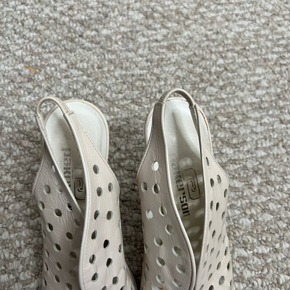 Pakerson heels white bow peep toe size 38 - Picture 3 of 12